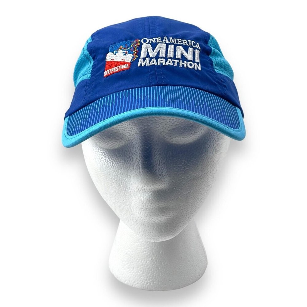 One America Hat Cap Strap Back‎ Mens Adjustable Blue Mini Marathon 500 Festival